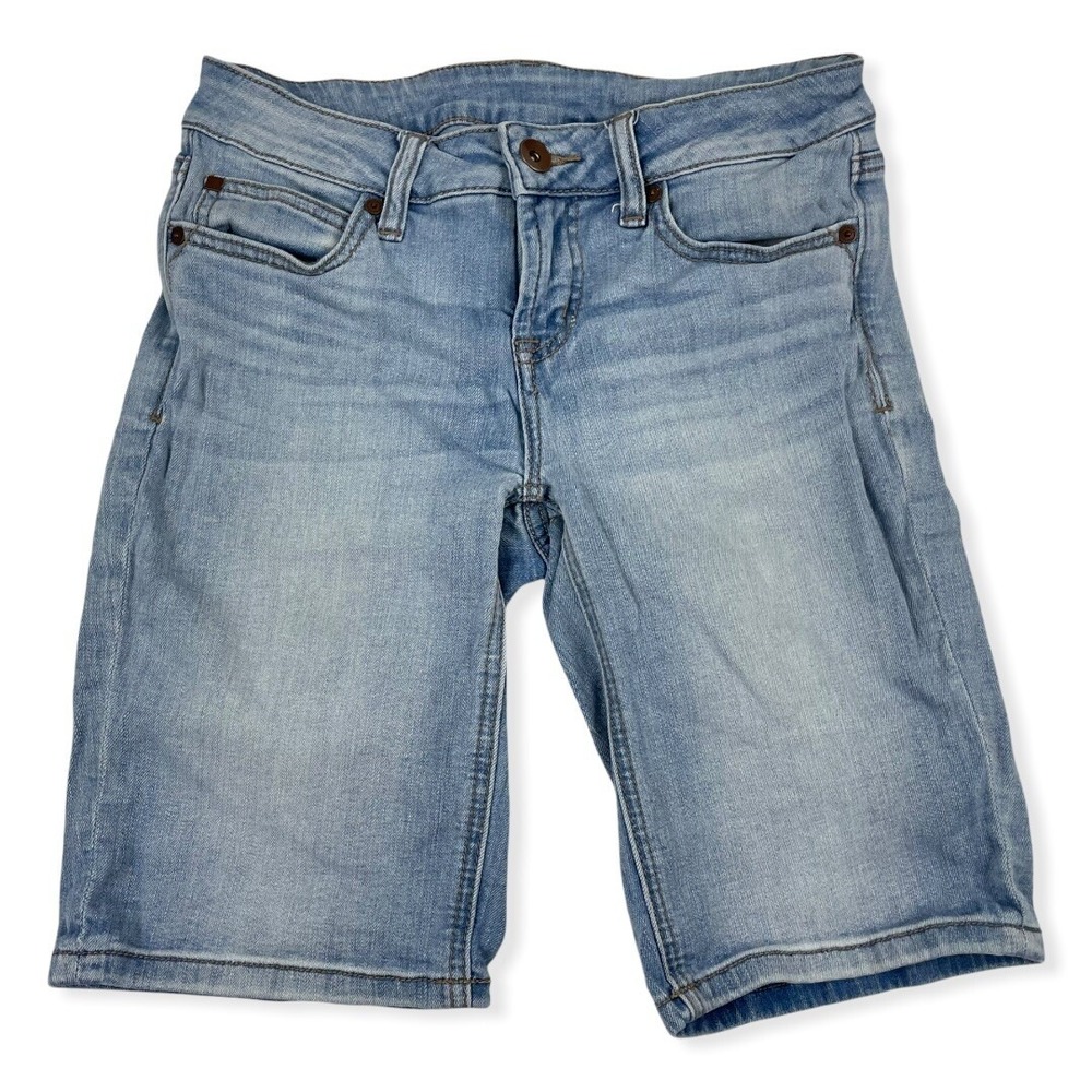 JCP JC Penny Light Wash Bermuda Denim Jean Shorts Sz 26/2 Cotton Stretch